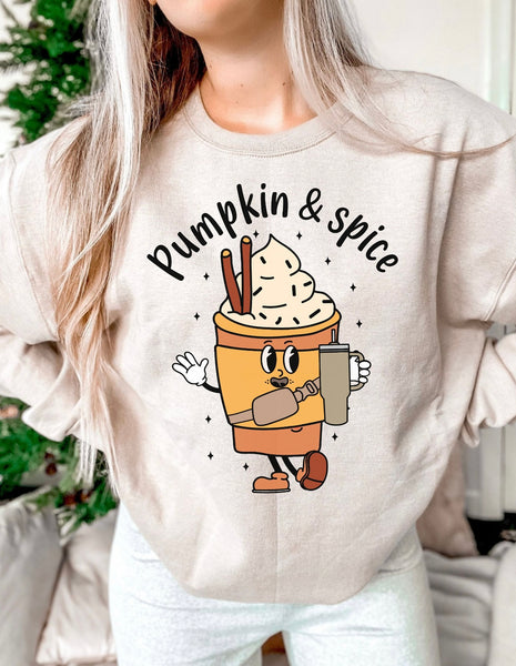 Pumpkin and Spice Fall Coffee Shirt, Sweatshirt, Fall Mom shirt, Graphic T shirt