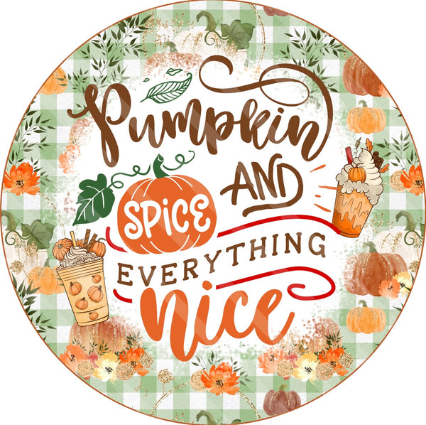 Pumpkin Spice Coffee Fall Autumn Sign, Fall Door Hanger, Wreath Sign, Fall Decor