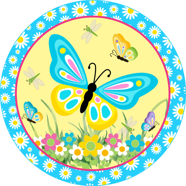 Spring Blue Butterfly Sign, Spring Sign, Door Hanger, Wreath Sign, Wreath Supplies