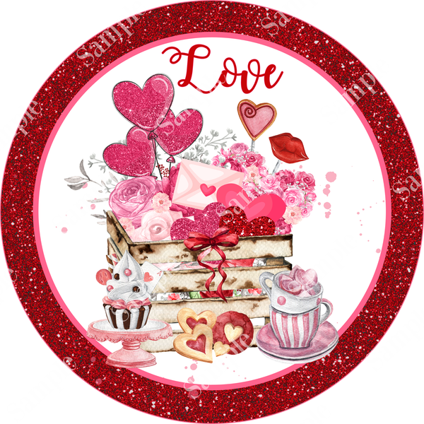 Crate Full of Love Valentine Sign, Valentine Decorations, Door Hanger, Wreath Sign