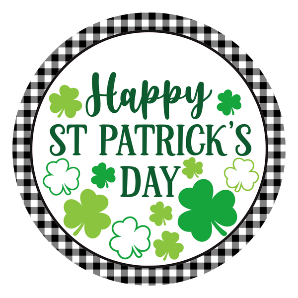 Happy St. Patrick's Day Sign, Shamrock Sign, Irish Door Hanger, Wreath Sign