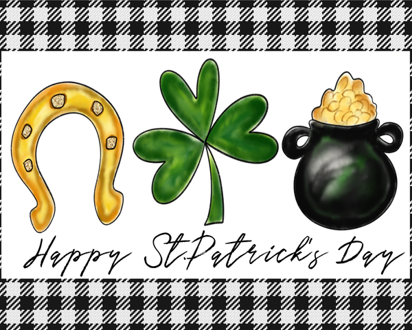 Ahee Targa in metallo con scritta Happy St Patricks Day (lingua Ahee Targa in metallo con scritta Happy St Patricks Day (lingua