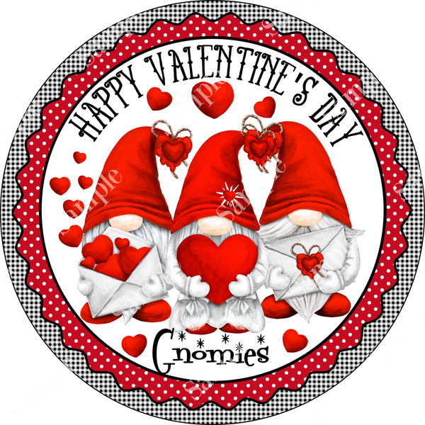 Happy Valentine's Day Gnomies Sign, Valentine Decorations, Door Hanger, Wreath Sign