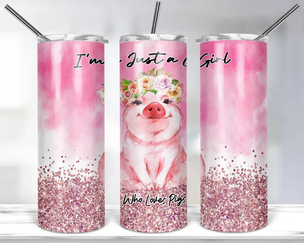 Just a Girl who Loves Pigs 20 oz Skinny Tumbler