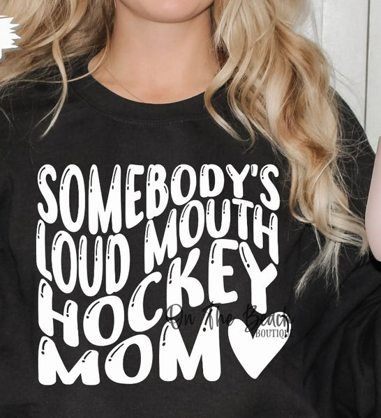 Loud Proud Hockey Mom T Shirt, White T Shirt, Woman Tee Shirt, Hockey Mom shirt