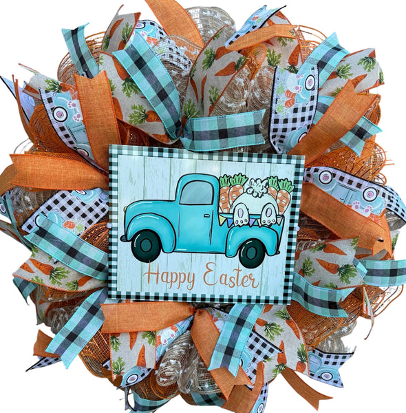 Spring Easter Bunny DIY Wreath Kit or Wreath, Spring Decor, Spring Wreath Door Hanger