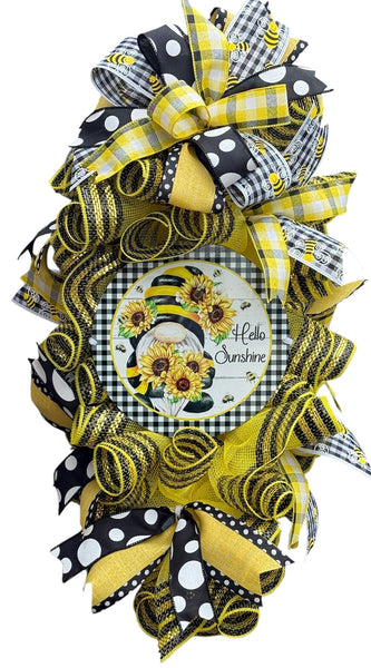 Gnome Bee Swag DIY Wreath Kit or Wreath, Spring Decor, Spring Wreath Door Hanger