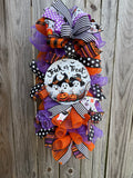 Halloween Wreath, Ghost Wreath Door Hanger