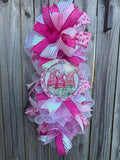 Breast Cancer Awareness Wreath, Breast Cancer Gnome Wreath Door Hanger