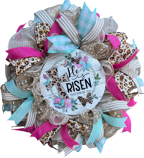 He is Risen Easter Wreath, Rustic Easter Decor, Door Hanger, Farmhouse Decor