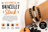 Halloween Heishi Bead Stretch Bracelet Set – Spooky, Boo & Witch Stack | Cute Halloween Bracelet Trio