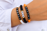 Halloween Heishi Bead Stretch Bracelet Set – Spooky, Boo & Witch Stack | Cute Halloween Bracelet Trio