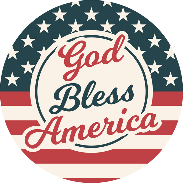 God Bless America Patriotic Sign, Door Hanger, Wreath Sign, Tray Decor