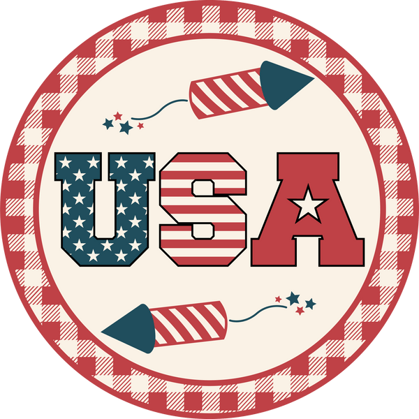 Americana USA Patriotic Sign, Door Hanger, Wreath Sign, Tray Decor