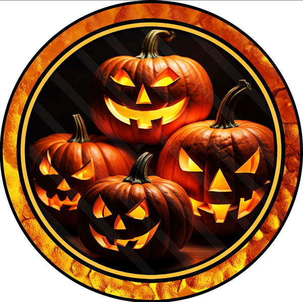 Scary Jack-o-lantern Halloween Sign, Wreath Attachment, Door Hanger, Wreath Sign