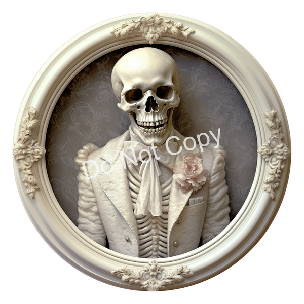3D Skeleton Halloween Sign, Wreath Supplies, Wreath Attachment, Door Hanger, Wreath Sign