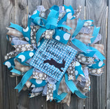 Chocolate Bunny Easter Spring Wreath Kit, Turquoise