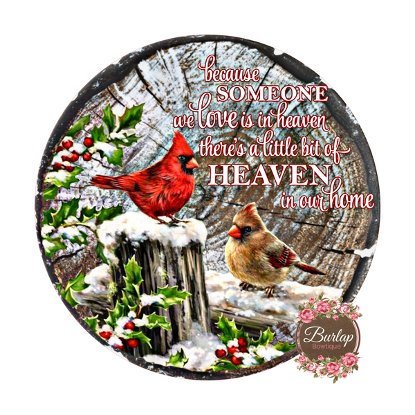 Cardinal Christmas Winter Sign, Wreath Supplies, Wreath Attachment, Door Hanger, Wreath Sign