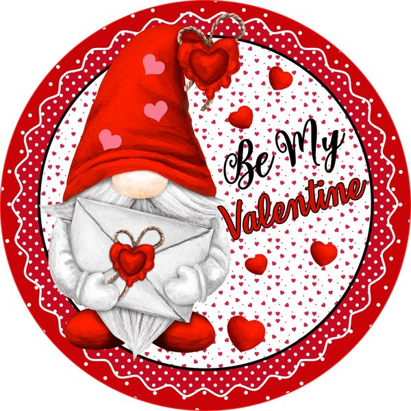 Be My Valentine Gnome Sign, Valentine Decorations, Door Hanger, Wreath Sign