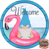 Beach Gnome Sign, Wreath Supplies, Wreath Attachment, Door Hanger, Wreath Sign