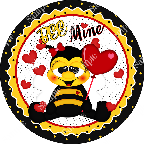 Bee Mine Honey Bee black Valentine Sign, Valentine Decorations, Door Hanger, Wreath Sign