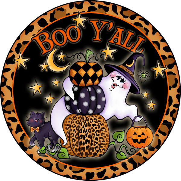 Boo Yall Ghost Halloween Sign, Door Hanger, Halloween Sign, Wreath Supplies