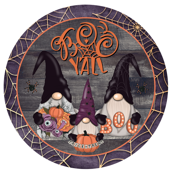 Boo Yall Gnome Halloween Sign, Door Hanger, Halloween Decor, Wreath Supplies