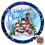 Christmas Cheer Snowman Winter Sign, Wreath Supplies, Wreath Attachment, Door Hanger, Wreath Sign