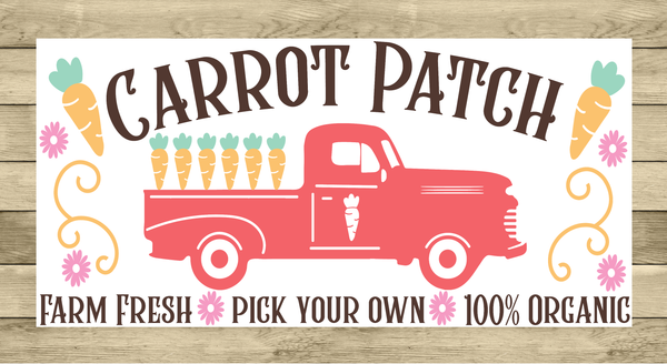 Carrot Patch Vintage Easter Truck Sign | Wreath Sign Attachment | Farmhouse Spring Sign