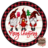 Merry Christmas Gnomes Sign, Wreath Supplies, Wreath Attachment, Door Hanger, Wreath Sign