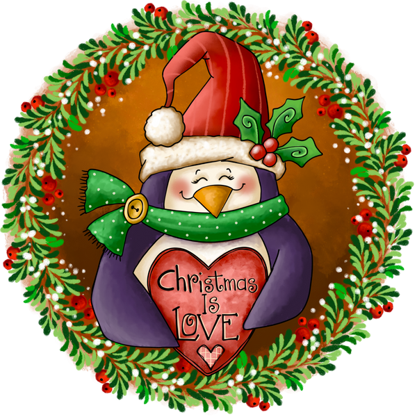 Country Christmas Penguin Sign, Wreath Supplies, Wreath Attachment, Door Hanger, Wreath Sign