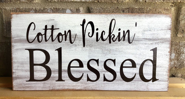 Cotton Pickin' Blessed Sign, Wreath Sign Attachment, Rustic Sign, Farmhouse Decor