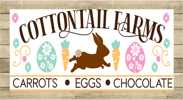 Cottontail Farms Vintage Easter Sign | Wreath Sign Attachment | Farmhouse Spring Sign