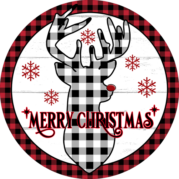 Merry Christmas Deer Sign, Christmas Decor, Door Hanger, Wreath Sign
