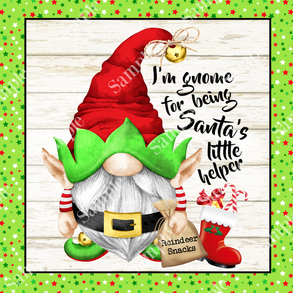 ELF Gnome Christmas Sign, Wreath Supplies, Wreath Attachment, Door Hanger, Wreath Sign