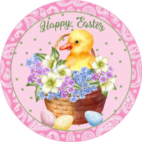 Happy Easter Duck Spring Sign, Spring Sign, Door Hanger, Wreath Sign