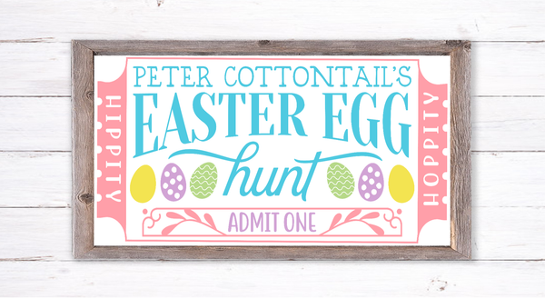 Easter Egg Ticket Sign | Wreath Sign Attachment | Farmhouse Spring Sign