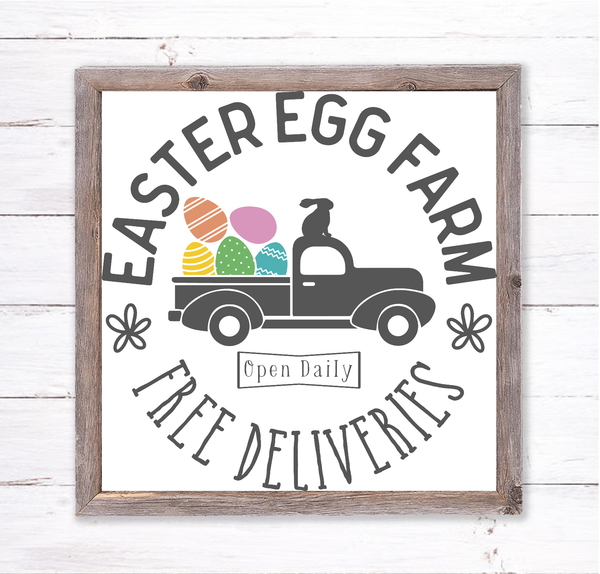 Vintage Easter Egg Farm Truck Spring Easter Sign | Wreath Sign Attachment | Farmhouse Spring Truck Sign