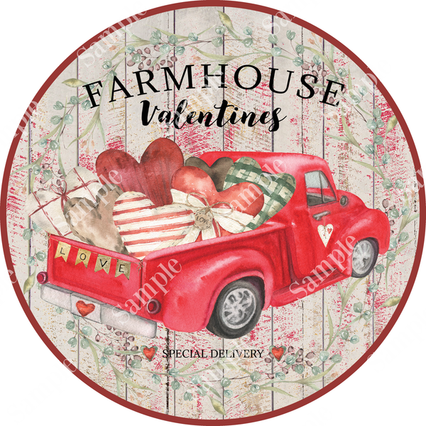 Farmhouse Valentine Love Truck Sign, Valentine Decorations, Door Hanger, Wreath Sign