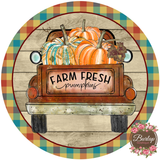 Farm Fresh Pumpkins Fall Truck Sign, Wreath Supplies, Wreath Attachment, Door Hanger, Wreath Sign