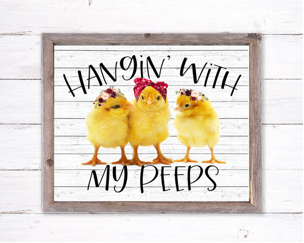 Rustic Easter Chick Spring Sign | Wreath Sign Attachment | Farmhouse Baby Chicks Spring Sign