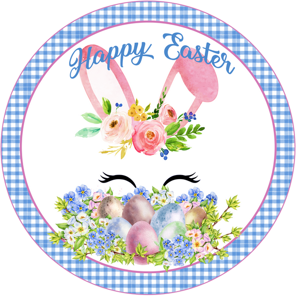 Happy Easter Spring Bunny Eyelashes Sign, Spring Sign, Door Hanger, Wreath Sign
