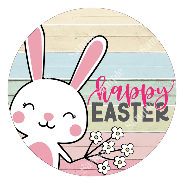 Happy Easter Bunny Rabbit Spring Sign, Rustic Sign, Wreath Sign, Tray Sign, Home Decor