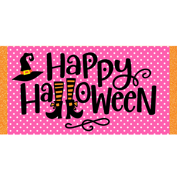 Witch Boots Happy Halloween Sign, Wreath Supplies, Wreath Attachment, Door Hanger, Wreath Sign