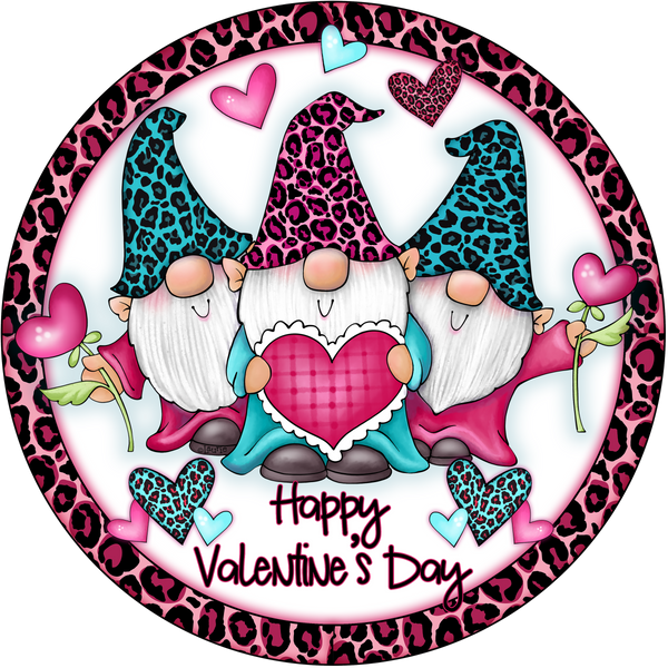 Happy Valentine's Day Gnome Sign, Valentine Decorations, Door Hanger, Wreath Sign