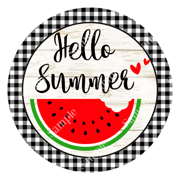 Hello Summer Watermelon Sign, Summer Sign, Door Hanger, Wreath Sign, Wreath Supplies