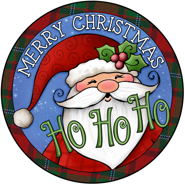 Ho Ho Ho Santa Christmas Sign, Wreath Supplies, Wreath Attachment, Door Hanger, Wreath Sign