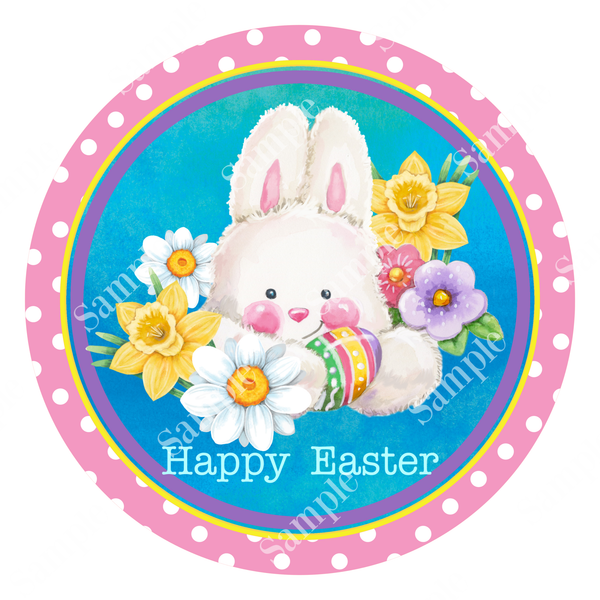 Happy Easter Bunny Spring Sign, Door Hanger, Wreath Sign, Tray Decor, Easter decor