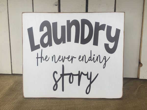 LAUNDRY Rustic Sign / Shabby Chic Home Decor / Vintage Distressed Sign