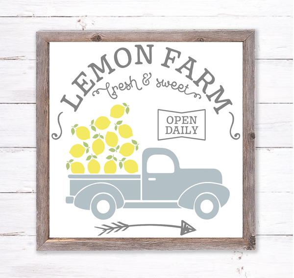Lemon Truck Sign, Wreath Sign Attachment, Rustic Sign, Farmhouse Decor